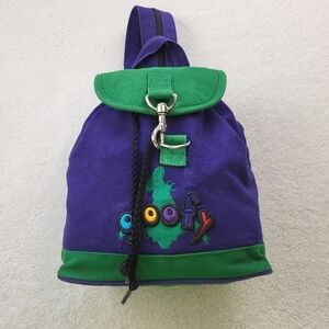 Walt Disney Comany Purple Goofy Mini BackPack Drawcord And Metal Clip Closure